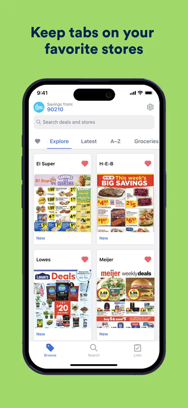 Brochure app screen with English weekly ads