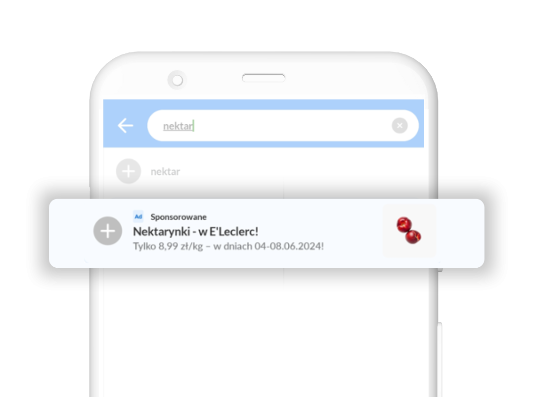 Formaty natywne - sugestie produktów w Listonic